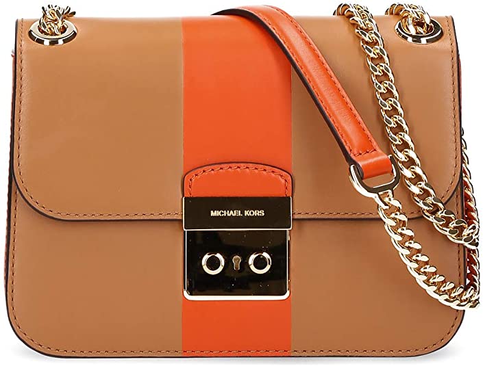 MICHAEL KORS - Cadena para editor, diseño de rayas, color naranja